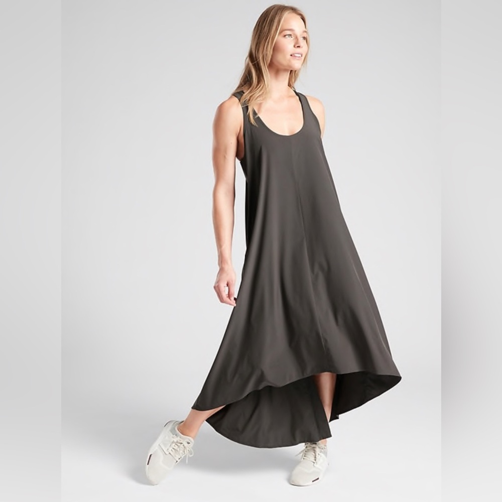 Athleta Presidio Dress Black Small Tall Midi Dress